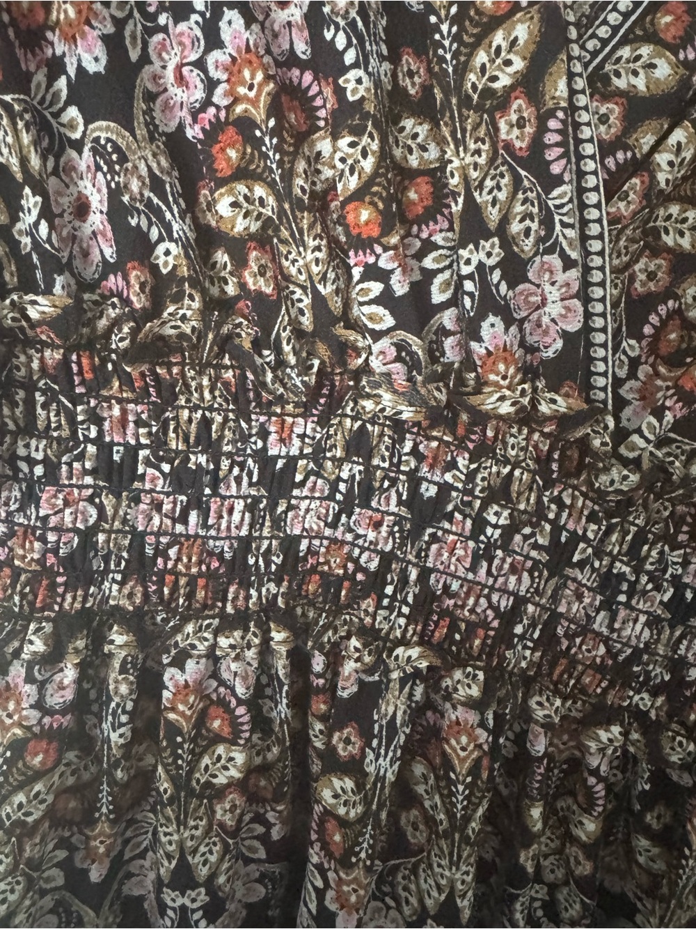 Max Studio Black Floral V-Neck Smocked Maxi Dress - Picture 5 of 10